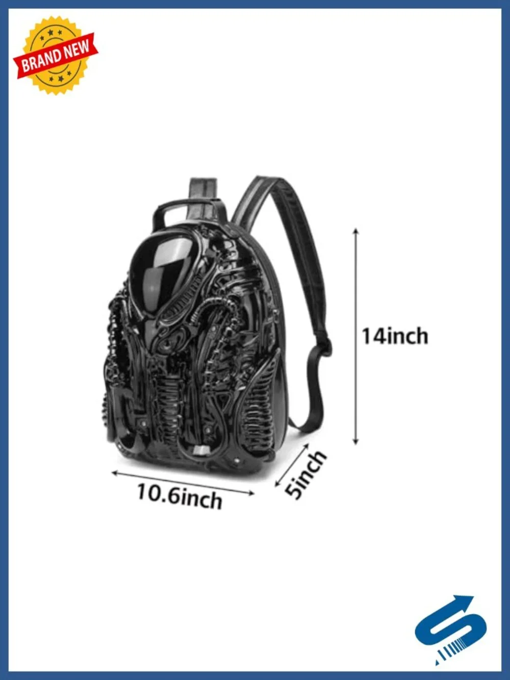 Goth Alien Y2K Backpack Xenomorph Costume PVC Travel Motorcycle Role-Play Bag